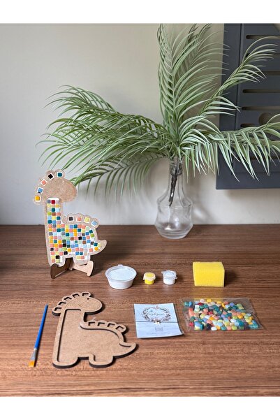 Gizdizayn Dinazor Figürlü Mozaik Ahşap Seti. Anne Çocuk Yetişkin Eğitici Oyun...