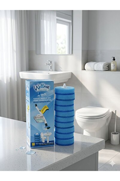 Wellnax Kullan At 10 adet Deterjanlı Tuvalet Temizlik Süngeri