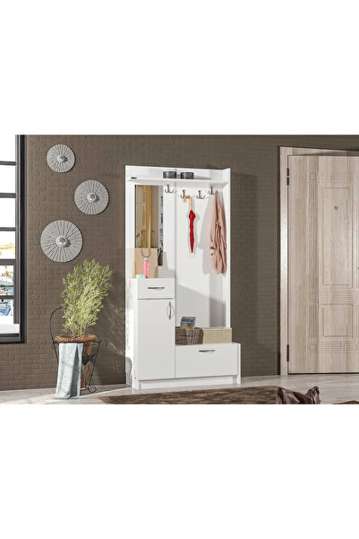 Abre vm-36 BEYAZ VESTİYER PORTMANTO AYAKKABILIK