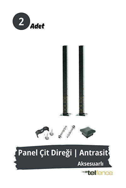 Telfence Panel Çit Direği – 150 Cm - Montaj Aksesuarları Dahil - 2 ADET