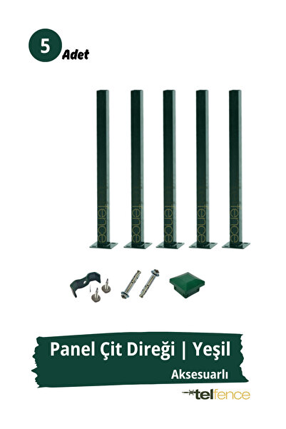 Telfence Panel Çit Direği – 150 Cm - Montaj Aksesuarları Dahil - 5 ADET