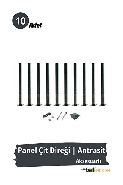 Telfence Panel Çit Direği – 150 Cm - Montaj Aksesuarları Dahil - 10 ADET
