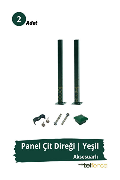 Telfence Panel Çit Direği – 120 Cm - Montaj Aksesuarları Dahil - 2 ADET