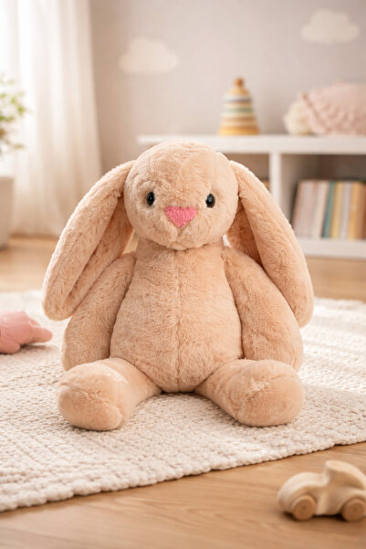 Maks Toys Uyku Arkadaşım Bunny Peluş Uzun Kulak Tavşan Kadife Dokulu 60 Cm