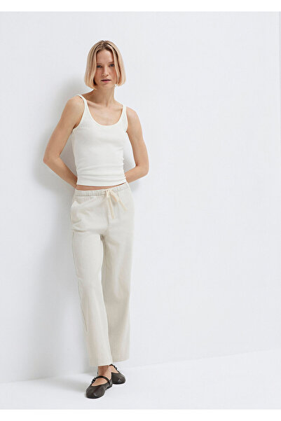 Mavi Beige Trousers with Lace Detail 1011203-35043