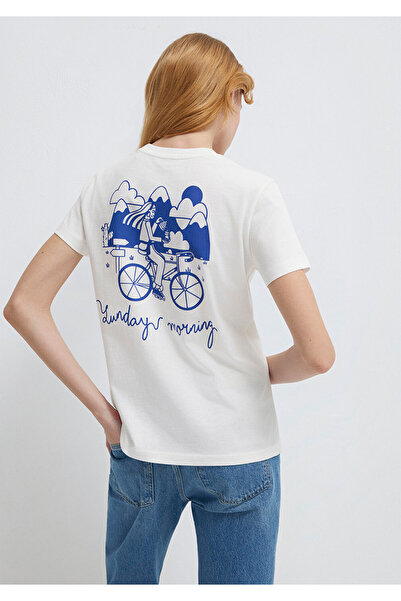 Mavi Printed Off-White Women's T-Shirt M1613740-70057