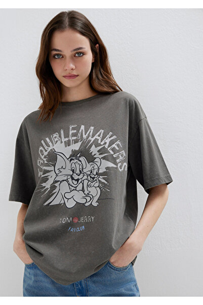 Mavi Tom and Jerry Printed Khaki T-Shirt Loose Fit / Comfortable Fit 1614043-...