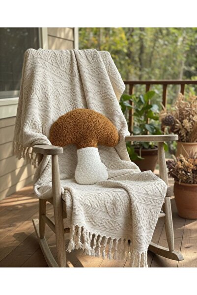 Suvolta Store Teddy Decorative Mushroom Pillow Brown