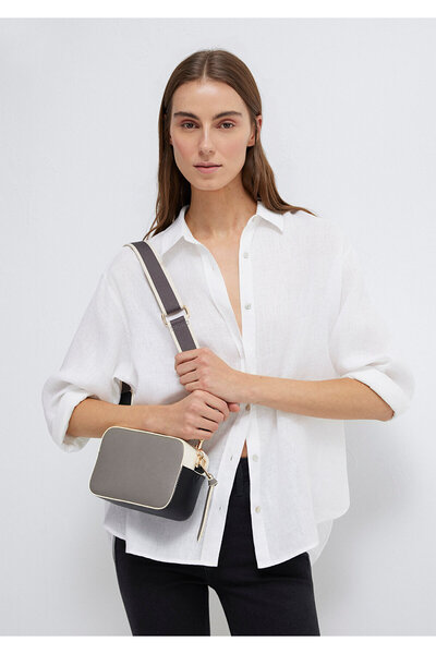 Mavi Anthrazitfarbene Umhängetasche mit Riemen in Grau 1910084-22864