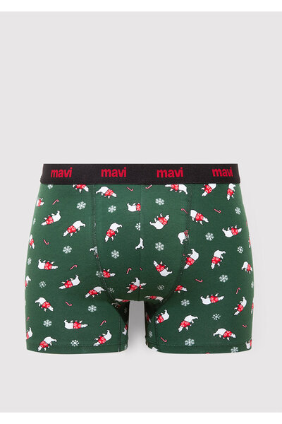 Mavi Yılbaşı Temalı Baskılı Boxer 0912140-71871