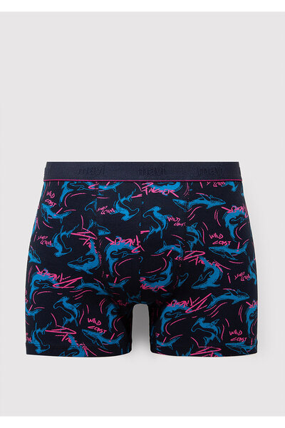 Mavi Baskılı Lacivert Boxer 0912229-32184