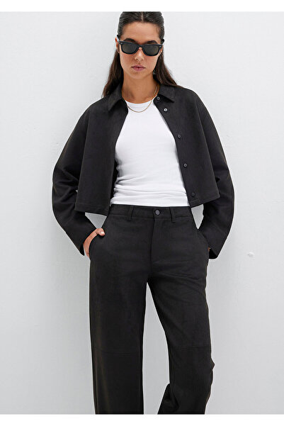 Mavi Cămașă neagră din piele artificială, croială normală / obișnuită croială...