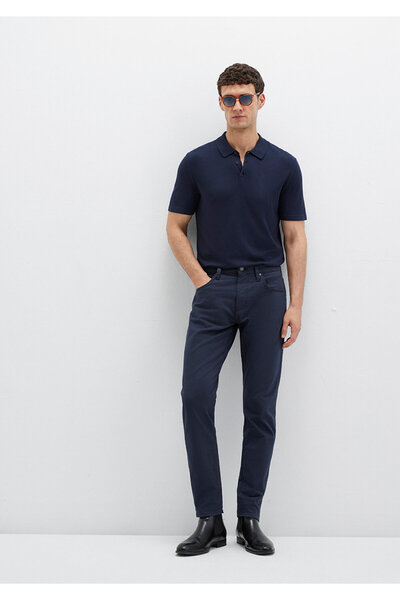 Mavi بنطلون ميلان أسود داكن من قماش الغبردين 0081090690