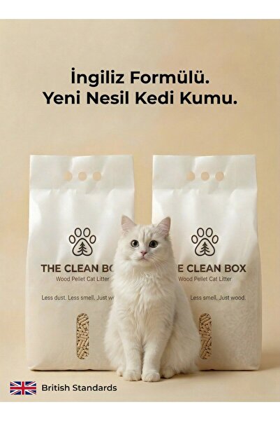 The Clean Box %100 Doğal Yeni Nesil Pelet Kedi Kumu 20L - Yavru/Yetişkin Kedi...