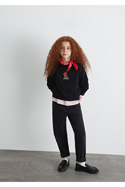 Mavi Schwarzes Sweatshirt mit Hundestickerei 7S10132-900