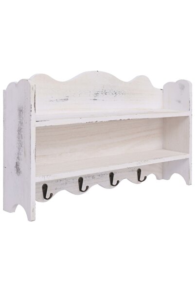 Concept Cuier de perete, alb, 50 x 10 x 30 cm, lemn