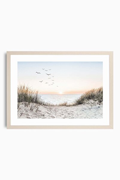 Raven Art Studio Coastal Sunset (Horizontal) Painting + Frame