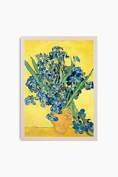 Raven Art Studio Vincent Van Gogh - Irises, 1890 Painting + Frame