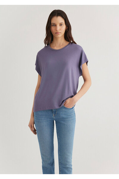 Mavi Düşük Omuz Mor Basic Tişört Regular Fit / Normal Kesim 1611649-70608