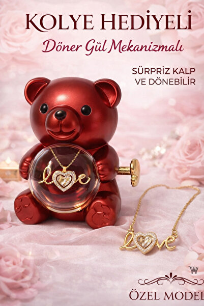 seraptakidunyasi Sevgiliye Özel Hediyelik Sürpriz Dönerli Pembe güllü Ayıcık ...