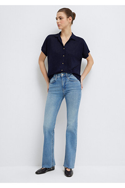 Mavi Lux Touch Marineblaues Polo-T-Shirt Standard 1612142 -82318