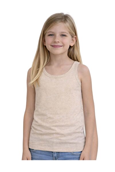 OrganicKid Natural Cotton Çocuk Unisex Ekru Atlet Seti 3'lü