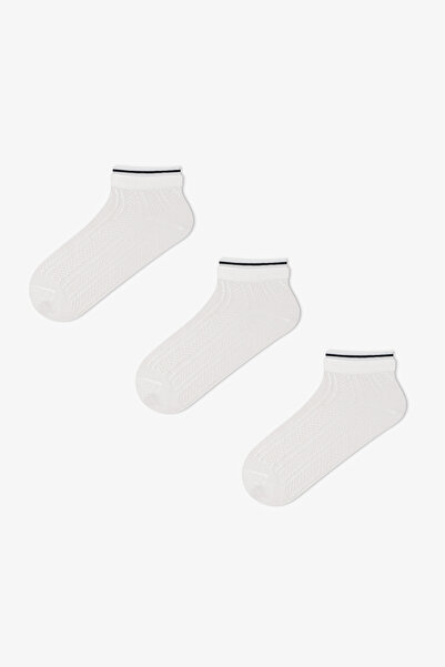 Penti 3 Pairs of Nose Stitch-Free Cotton Self-Heated Ankle Detailed Booties S...