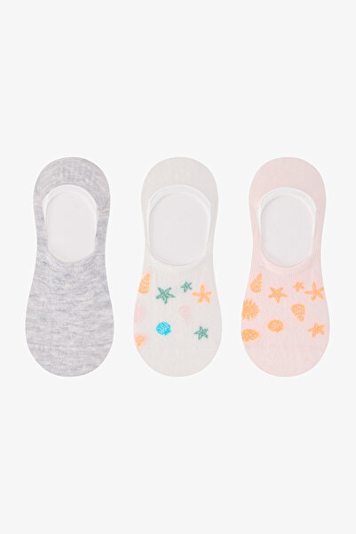 Penti 3 Pairs of Toe Socks Stitch-Free Sea Star Patterned Ballet Flats