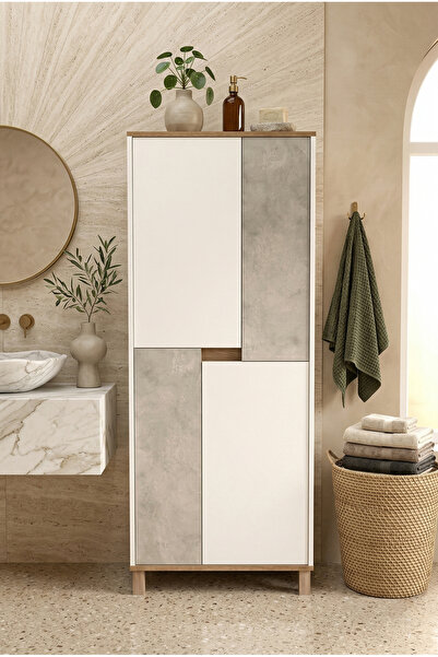 Robin Home Alaska Çok Amaçlı Dolap Mutfak Kiler Erzak Banyo Dolabı 175cm Sepe...