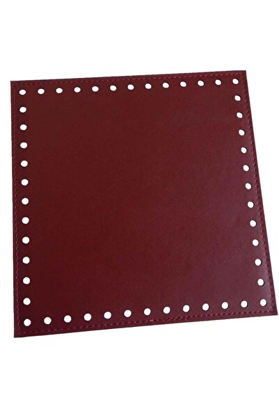 angel çanta aksesuar Bordo Renk 20X20 Cm Suni Deri Plaka