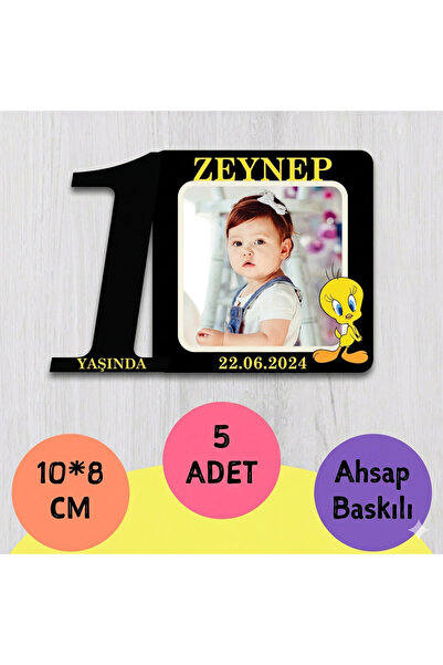 wonderlike Bebek Çocuk Doğum Günü Resimli Ahşap Magnet 5 Adet