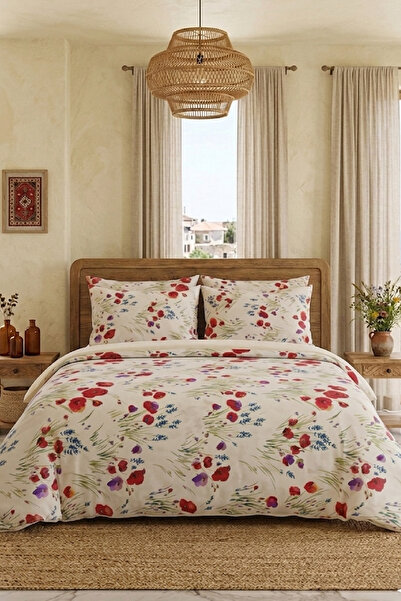 LaLiva Gelincik Double Bed - Elastic Sheets - Cotton Duvet Cover Set