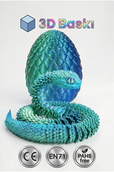 BBSKY 3D Baskı Oyuncak Yılan Yumurta Seti, İçinde Yılan, Çocuklar ve Yetişkin...