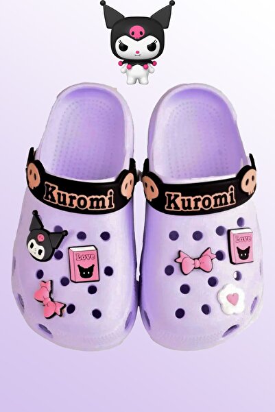 Kid's World Kuromi Karakter Kız Çocuk Önü Kapalı Havuz Plaj Sokak Terliği