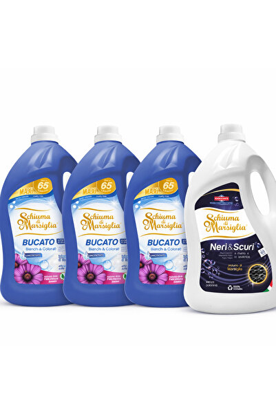 Schiuma di Marsiglia BUCATO Neri & Scuri + Ametista detergent rufe 4 x 5L (20...