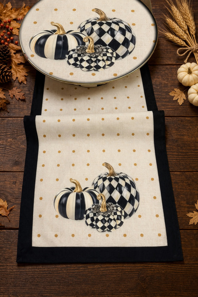 tarzınısec Runner με μοτίβο κολοκύθας λινό 40x140