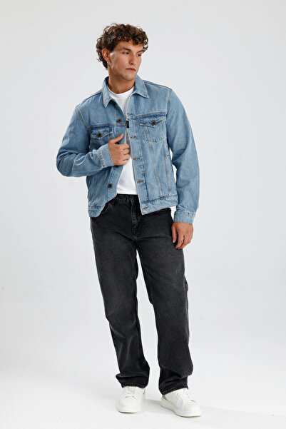 Seven7Original Özel Üretim Açık Indigo Denim Trucker Zarif Rahat Konforlu Tom...