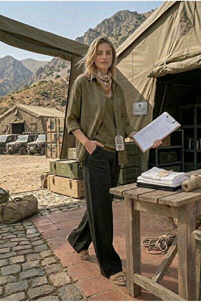 miremiran Doğal Keten Kumaş Oversize Salaş Kalıp Kadın Gömlek Rahat Kesim HAK...