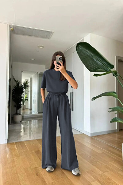 YAKAMEL Kadın Şık Trend Kısa Kollu Takım