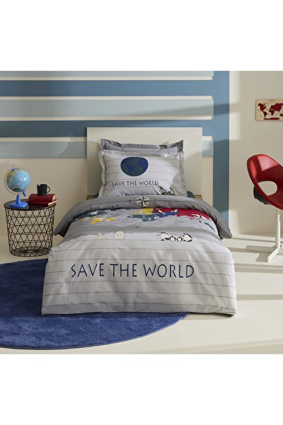 YOUNG طقم غطاء لحاف فردي من القطن بنسبة 100% من Karaca Home Macellan متعدد ال...