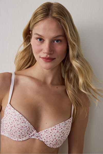 Penti Light Pink Pleasure Patterned Lace Bra