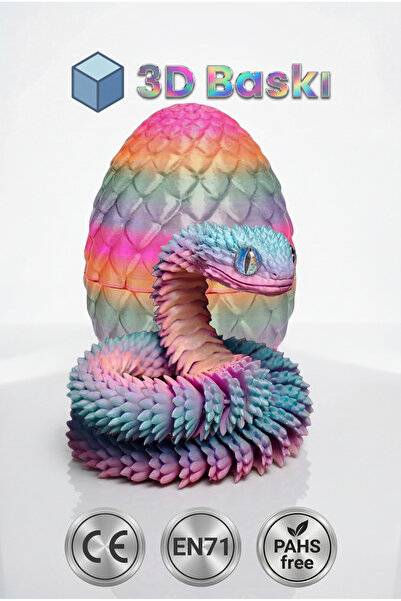 BBSKY 3D Baskı Oyuncak Yılan Yumurta Seti, İçinde Yılan, Çocuklar ve Yetişkin...