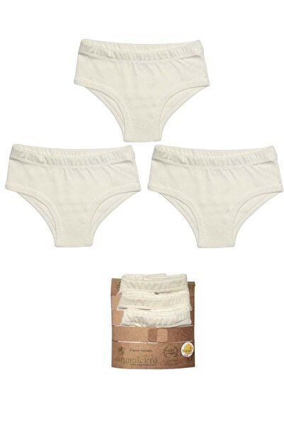 OrganicKid Naturel Kız Çocuk İç Çamaşır Set 3'lü