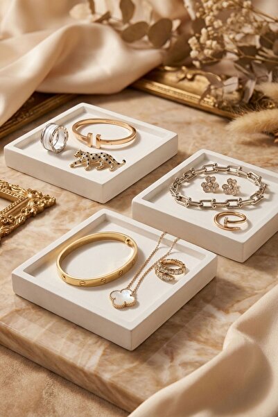 Evene Decorative Bowl White Color Jewelry Box Ring Necklace Box Candle Plate ...