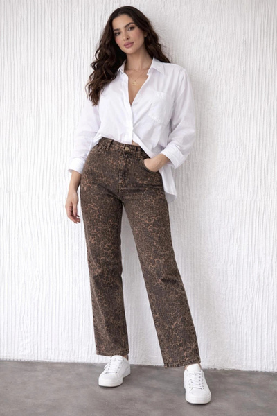 Eka Women's Brown Leopard Jeans 240248