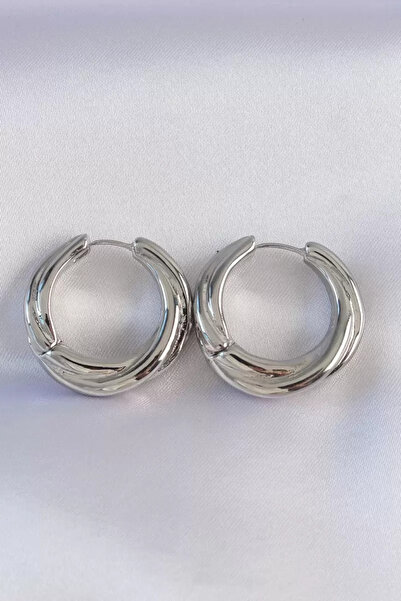 Skygo أقراط نحاسية فضية اللون غير متماثلة - TJ-BKP8975