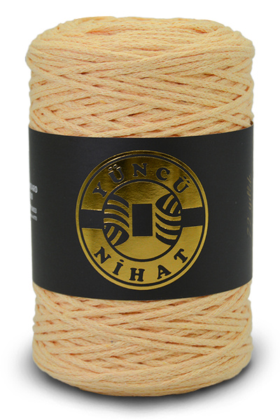 Yüncü Nihat حقيبة قطنية مكرامية باللون الأصفر الفاتح - موديل 213، 200 جرام، 2...