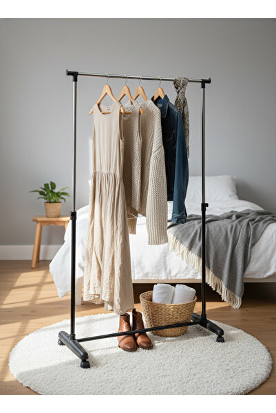 The Living Black Metal Clothes Hanger Clothes Holder ، 160 * 75 cm