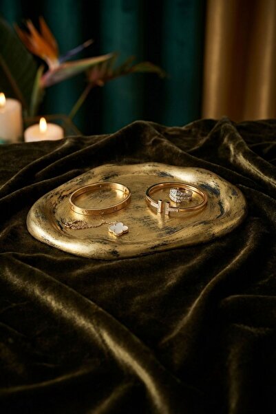 Evene Takı Organizer Makyaj Düzenleyici Kozmetik Organizer Dekoratif Tabak Al...