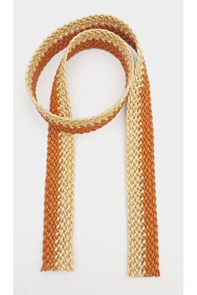 angel çanta aksesuar 3,5 cm zlatno-smeđa kožna slamnata pletena kolona 1 metar